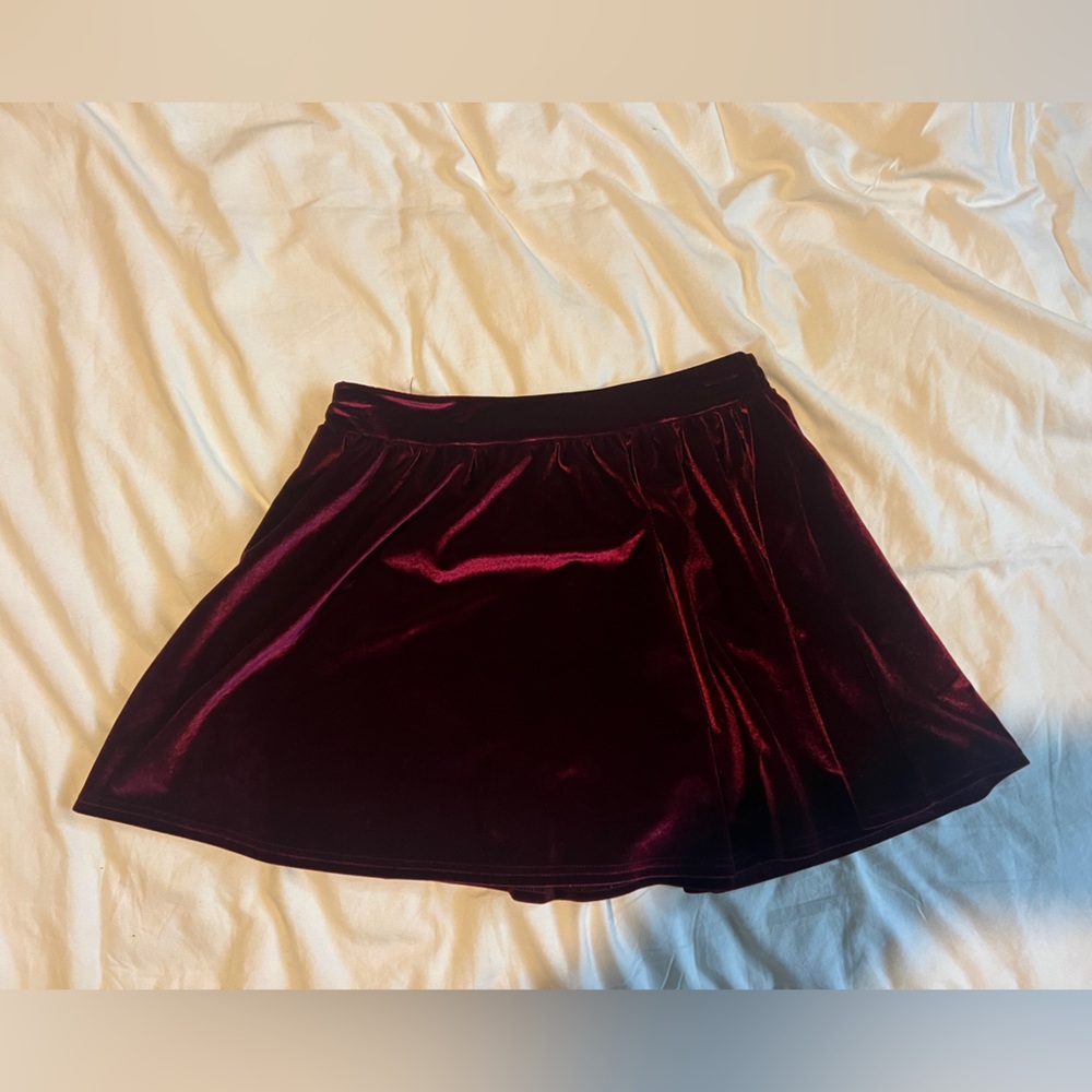 Red Velvet mini Skater Skirt